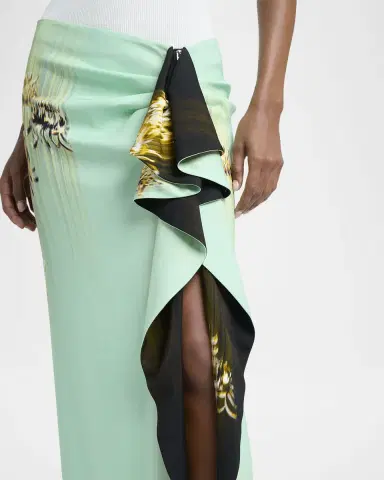 Proenza Schouler Cella Printed Double Crepe Skirt | Thumbnail 5