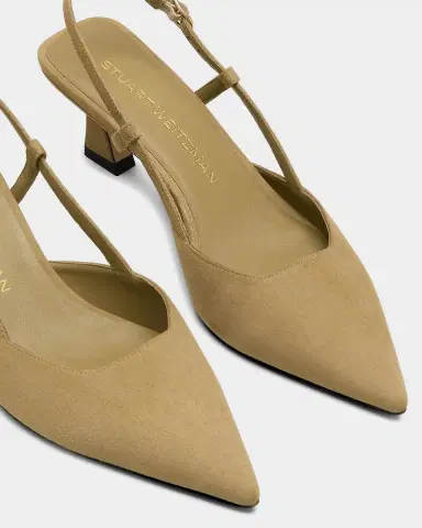 Stuart Weitzman 50mm Vinnie Suede Slingback Pumps | Thumbnail 2