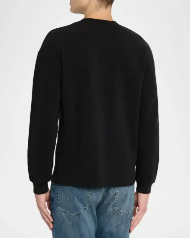 Frame Men's Cotton Waffle Textured Long-Sleeve T-Shirt | Thumbnail 3