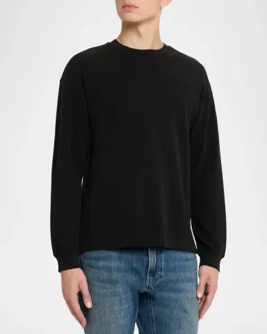 Frame Men's Cotton Waffle Textured Long-Sleeve T-Shirt | Thumbnail 4