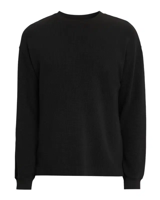 Men 's Cotton Waffle Textured Long-Sleeve T-Shirt