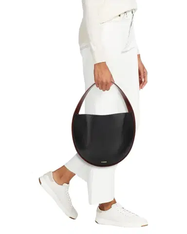 Jil Sander Pivot Oval Leather Hobo Bag | Thumbnail 1