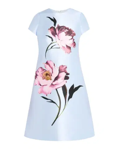 Rickie Freeman for Teri Jon Floral-Print Faille Dress | Thumbnail 1