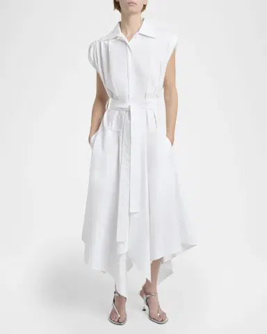 Proenza Schouler Adinna Sleeveless Belted Handkerchief Midi Shirtdress | Thumbnail 2 Proenza Schouler Adinna Sleeveless Belted Handkerchief Midi Shirtdress | Thumbnail 2