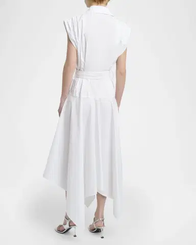 Proenza Schouler Adinna Sleeveless Belted Handkerchief Midi Shirtdress | Thumbnail 3 Proenza Schouler Adinna Sleeveless Belted Handkerchief Midi Shirtdress | Thumbnail 3