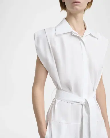 Proenza Schouler Adinna Sleeveless Belted Handkerchief Midi Shirtdress | Thumbnail 5 Proenza Schouler Adinna Sleeveless Belted Handkerchief Midi Shirtdress | Thumbnail 5