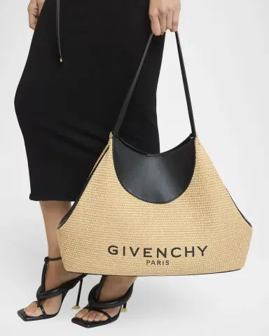 Givenchy Facet Medium Raffia & Leather Shoulder Bag | Thumbnail 2