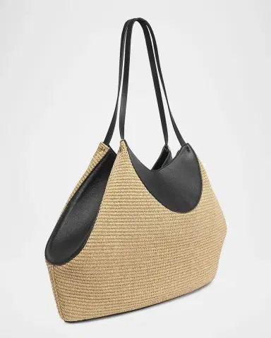 Givenchy Facet Medium Raffia & Leather Shoulder Bag | Thumbnail 3