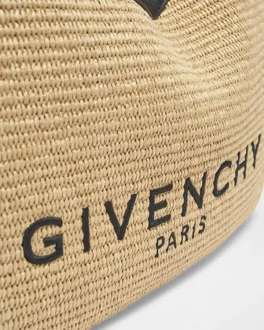Givenchy Facet Medium Raffia & Leather Shoulder Bag | Thumbnail 6