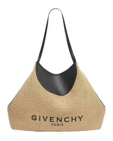 Givenchy Facet Medium Raffia & Leather Shoulder Bag | Thumbnail 1