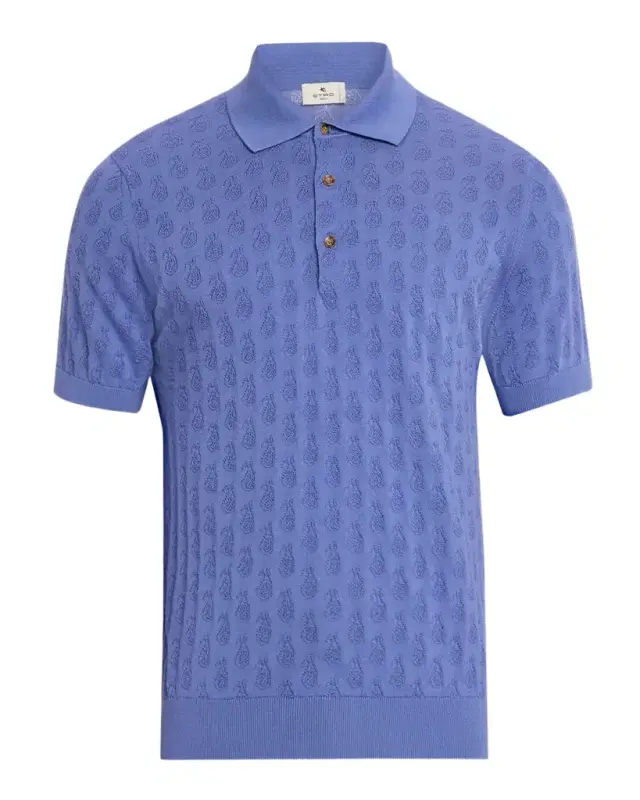 Men's Micro Paisley Cotton Knit Polo Shirt