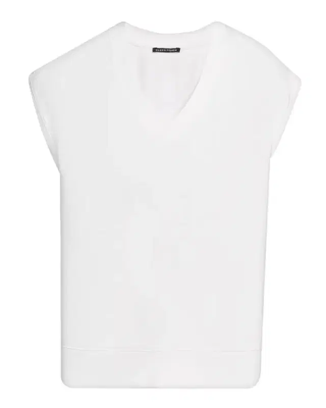 Eileen Fisher Cap-Sleeve Organic Cotton Terry Top