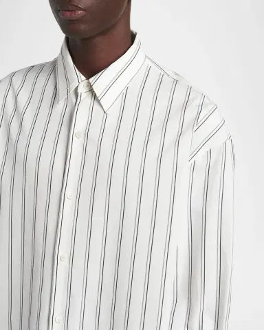 Versace Men's Striped Cotton Button-Front Shirt | Thumbnail 5 Versace Men's Striped Cotton Button-Front Shirt | Thumbnail 5