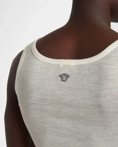 Versace Men's Ribbed Wool Tank Top | Thumbnail 5 Versace Men's Ribbed Wool Tank Top | Thumbnail 5