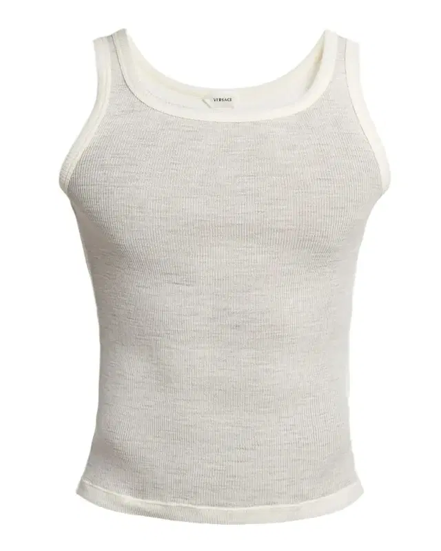 Versace Men 's Ribbed Wool Tank Top