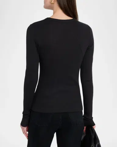 rag & bone The Essential Ribbed Long-Sleeve Tee | Thumbnail 3 rag & bone The Essential Ribbed Long-Sleeve Tee | Thumbnail 3