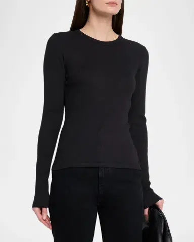 rag & bone The Essential Ribbed Long-Sleeve Tee | Thumbnail 4 rag & bone The Essential Ribbed Long-Sleeve Tee | Thumbnail 4