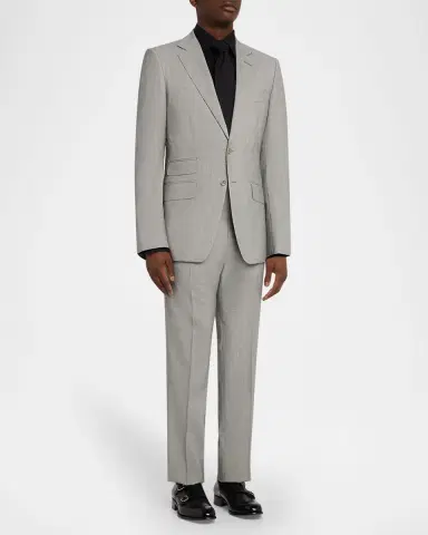 Tom Ford Men's Wool Basketweave Notch-Lapel Two-Piece Suit | Thumbnail 2 Tom Ford Men's Wool Basketweave Notch-Lapel Two-Piece Suit | Thumbnail 2