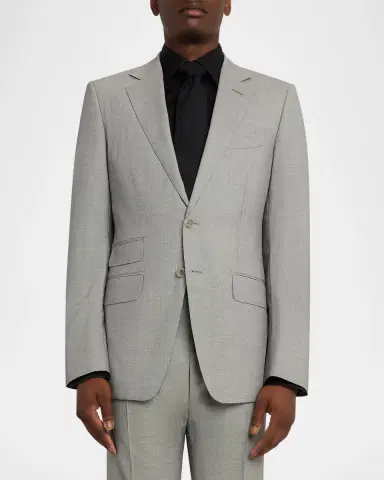 Tom Ford Men's Wool Basketweave Notch-Lapel Two-Piece Suit | Thumbnail 4 Tom Ford Men's Wool Basketweave Notch-Lapel Two-Piece Suit | Thumbnail 4