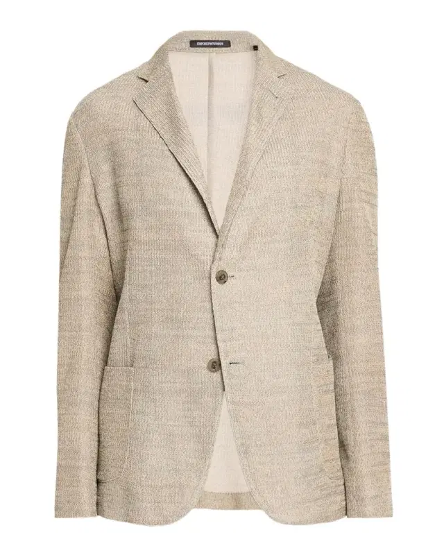 Emporio Armani Men 's Cotton Textured Knit Blazer