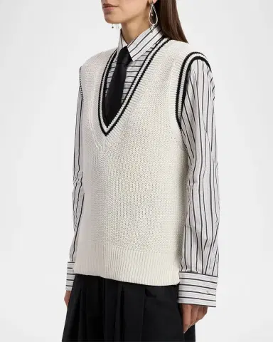 Ralph Lauren Collection Cotton-Silk Oversize Sweater Vest | Thumbnail 3 Ralph Lauren Collection Cotton-Silk Oversize Sweater Vest | Thumbnail 3