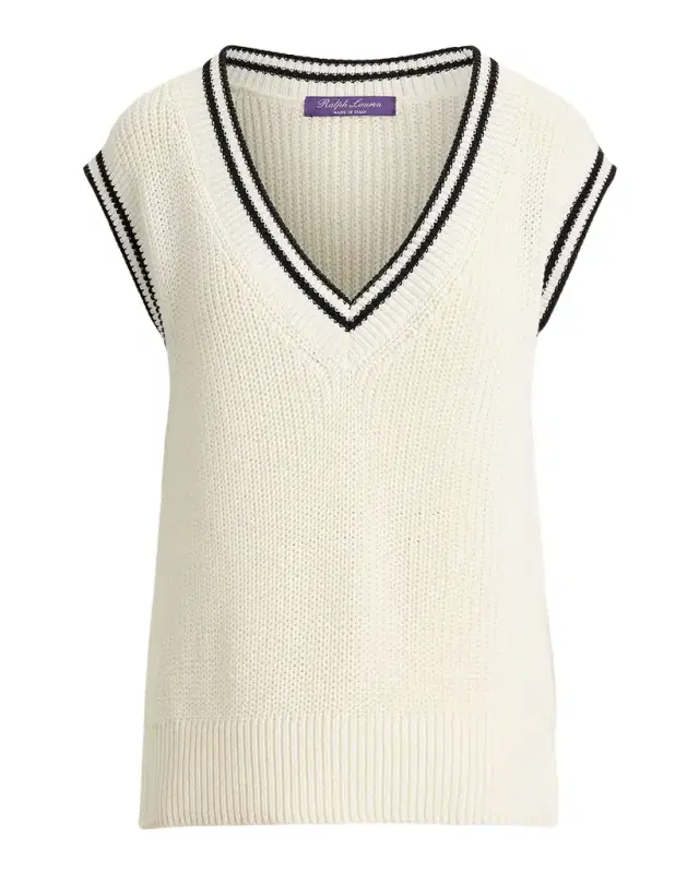 Cotton-Silk Oversize Sweater Vest