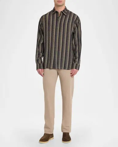 Emporio Armani Men's Jagged Edge Stripe Sport Shirt | Thumbnail 2 Emporio Armani Men's Jagged Edge Stripe Sport Shirt | Thumbnail 2