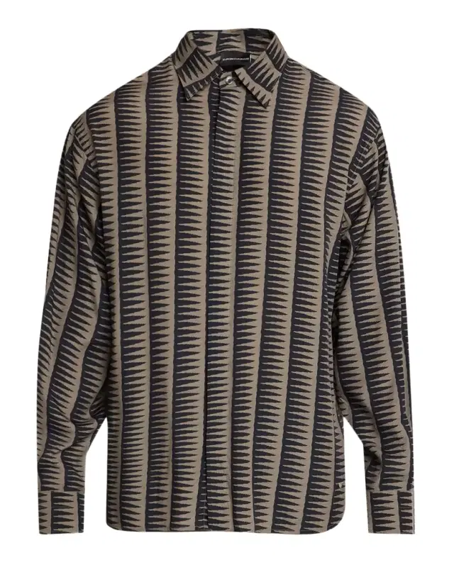 Emporio Armani Men's Jagged Edge Stripe Sport Shirt