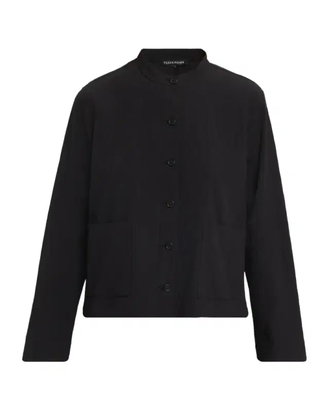 Eileen Fisher Crinkled Organic Cotton Shirt Jacket