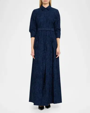 Simkhai Courtney Belted Organza Jacquard Gown | Thumbnail 2 Simkhai Courtney Belted Organza Jacquard Gown | Thumbnail 2