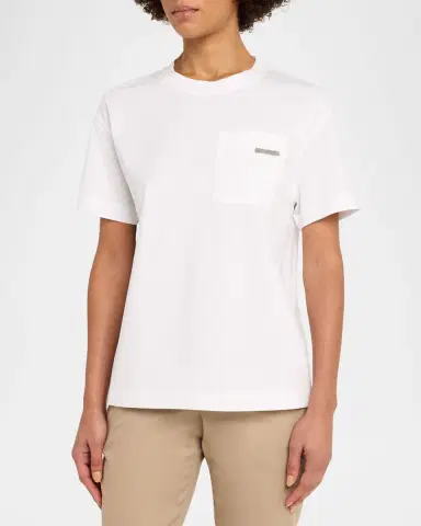 Brunello Cucinelli Cotton Jersey Short-Sleeve T-Shirt With Monili Tab Pocket | Thumbnail 4 Brunello Cucinelli Cotton Jersey Short-Sleeve T-Shirt With Monili Tab Pocket | Thumbnail 4