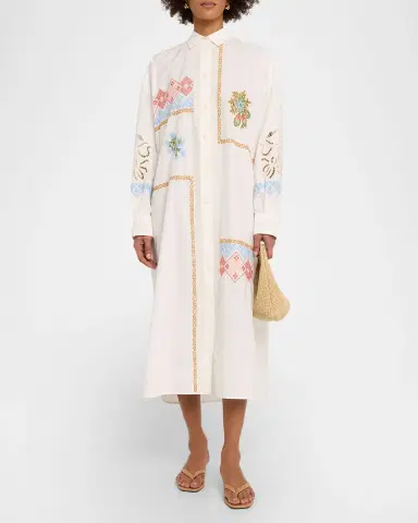 Weekend Max Mara Gru Embroidered Cotton Poplin Midi Shirtdress | Thumbnail 2