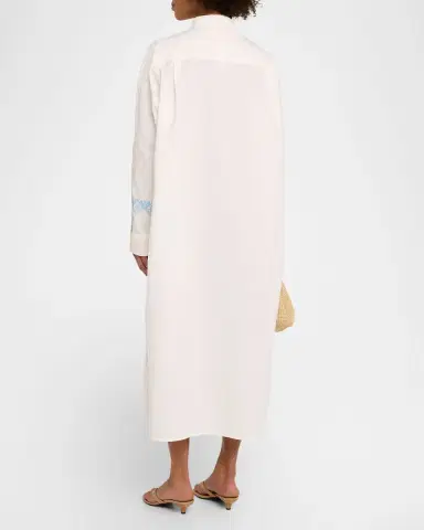 Weekend Max Mara Gru Embroidered Cotton Poplin Midi Shirtdress | Thumbnail 3