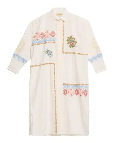 Weekend Max Mara Gru Embroidered Cotton Poplin Midi Shirtdress | Thumbnail 1