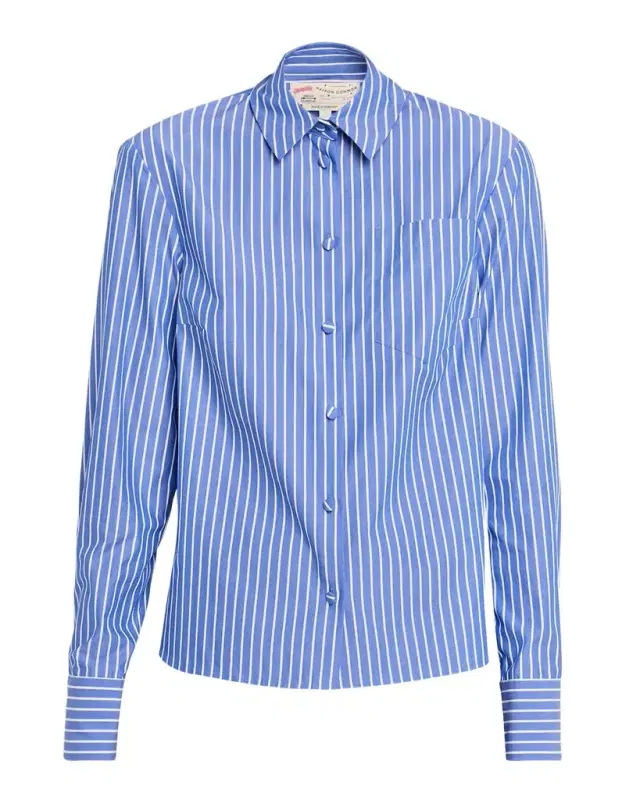 Striped Cotton Poplin Button-Down Shirt