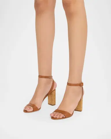 Aquazzura Sunseeker Leather Ankle-Strap Sandals | Thumbnail 2