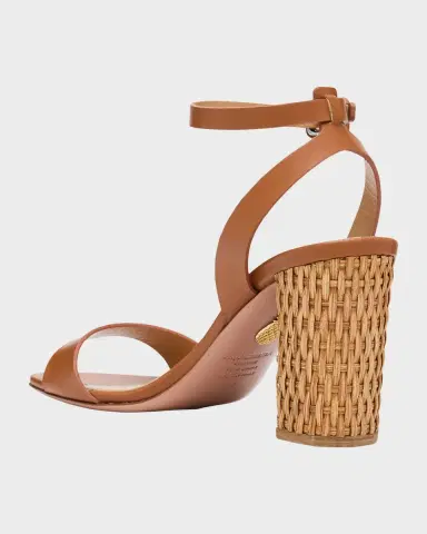 Aquazzura Sunseeker Leather Ankle-Strap Sandals | Thumbnail 4