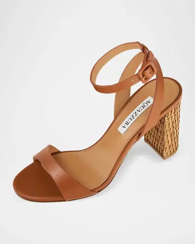 Aquazzura Sunseeker Leather Ankle-Strap Sandals | Thumbnail 7