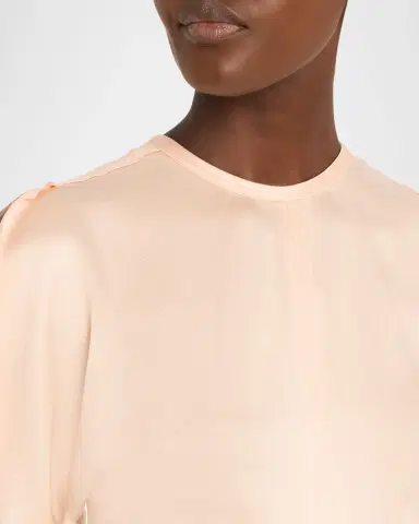 Victoria Beckham Gathered Waist Flutter-Sleeve Satin Gown | Thumbnail 5 Victoria Beckham Gathered Waist Flutter-Sleeve Satin Gown | Thumbnail 5