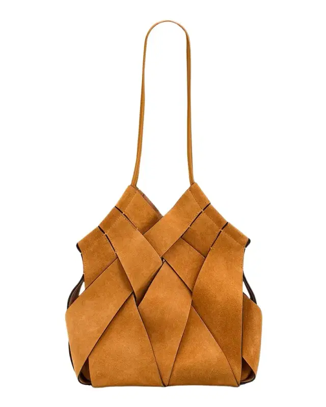 Ulla Johnson Charlotte Woven Suede Shoulder Bag