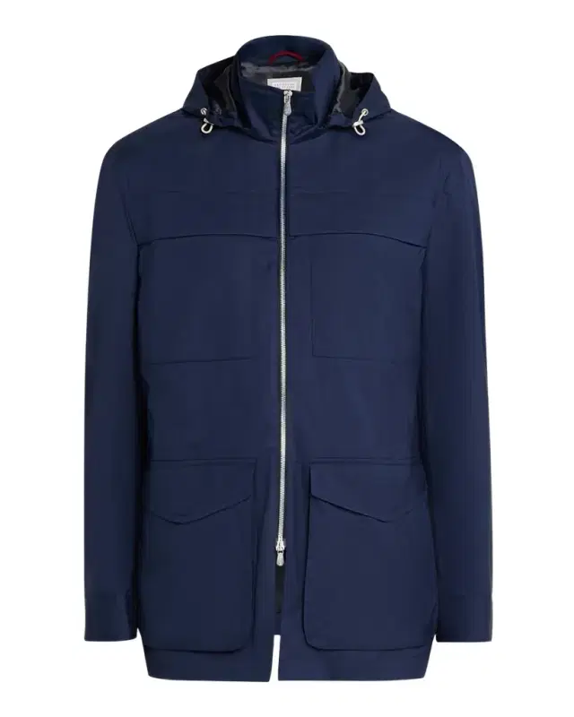 Brunello Cucinelli Men 's Water-Resistant Wool Hooded Jacket
