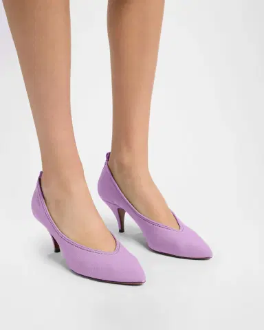 Versace 65mm Canvas Pointed-Toe Pumps | Thumbnail 2
