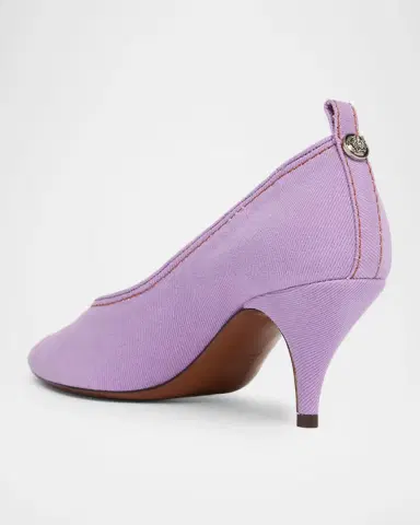 Versace 65mm Canvas Pointed-Toe Pumps | Thumbnail 4