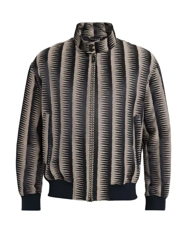 Emporio Armani Men's Stripe Jagged-Edge Bomber Jacket