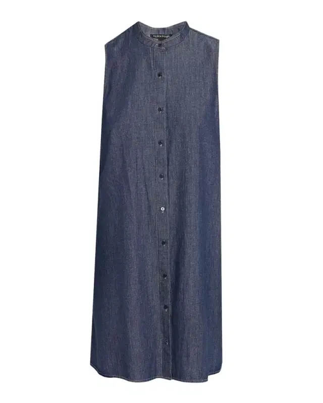 Sleeveless Organic Cotton Denim Mini Dress