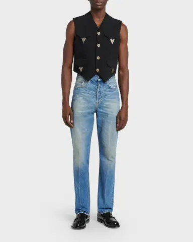 Versace Men's Straight-Leg Denim Jeans | Thumbnail 2