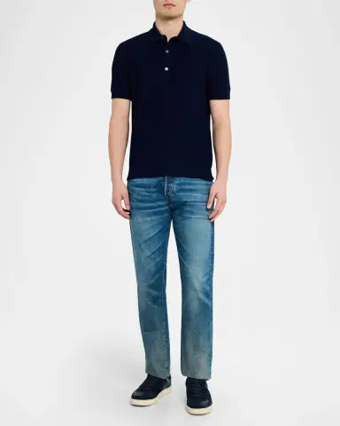 Tom Ford Men's Classic-Fit Cotton Pique Polo Shirt | Thumbnail 2