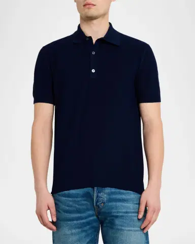 Tom Ford Men's Classic-Fit Cotton Pique Polo Shirt | Thumbnail 4