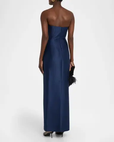 SACHIN & BABI Sara Strapless Floral Applique Mikado Gown | Thumbnail 3 SACHIN & BABI Sara Strapless Floral Applique Mikado Gown | Thumbnail 3