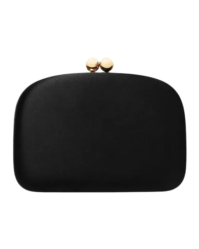 Carolina Herrera Vega Satin Clutch Bag